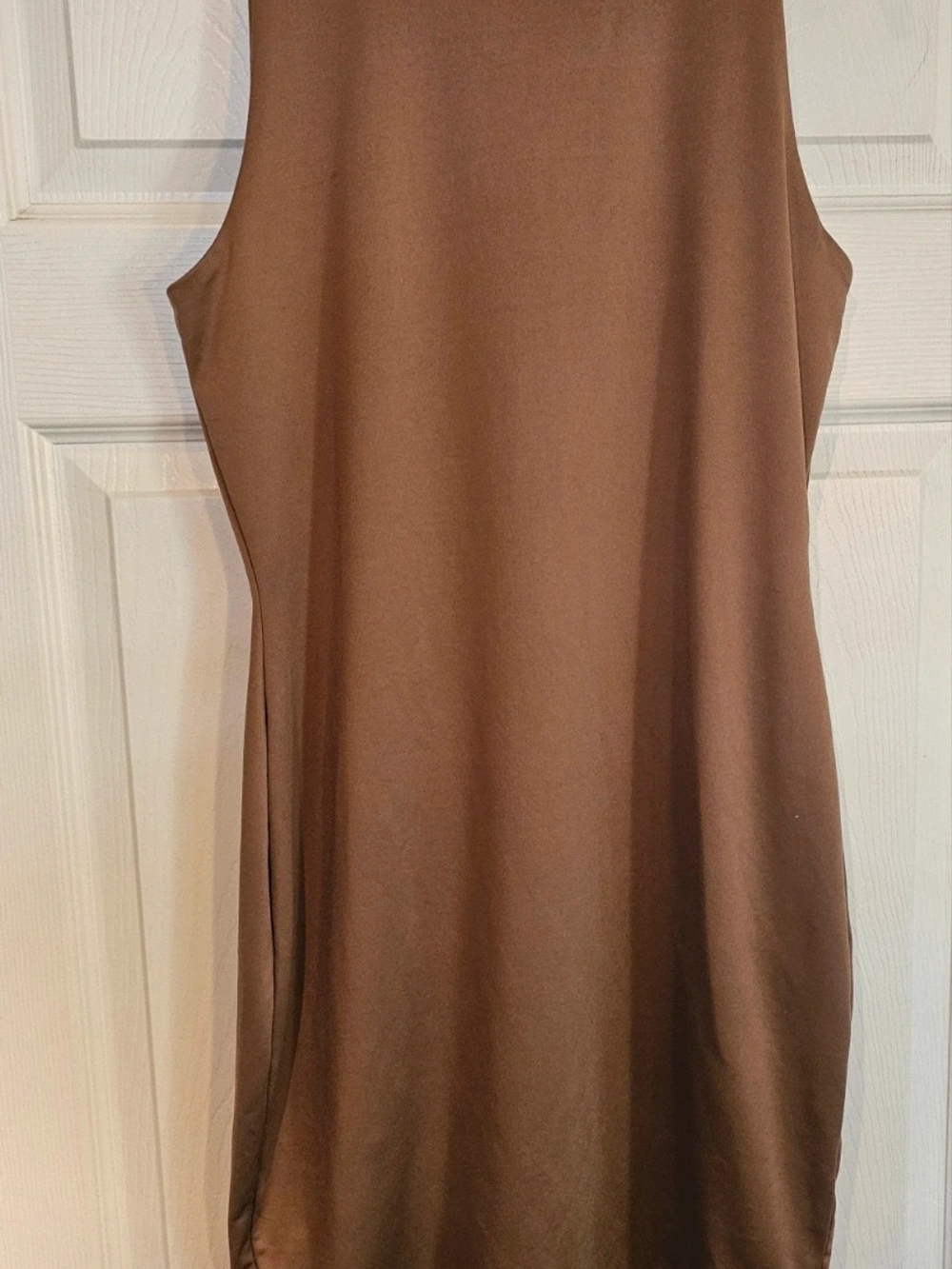 Madden NYC Sleek Sleeveless Brown Shift Dress Large